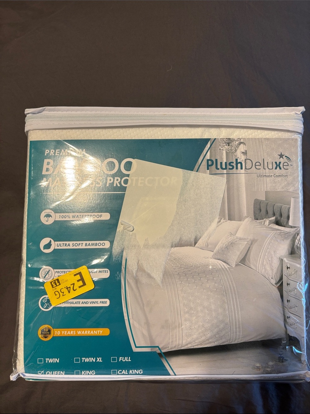 White Bamboo Mattress Protector - Waterproof, Ultra Soft